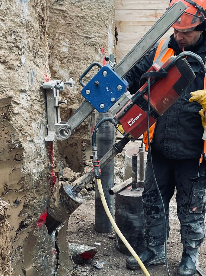 Kernbohrung in Stahlbetonwand