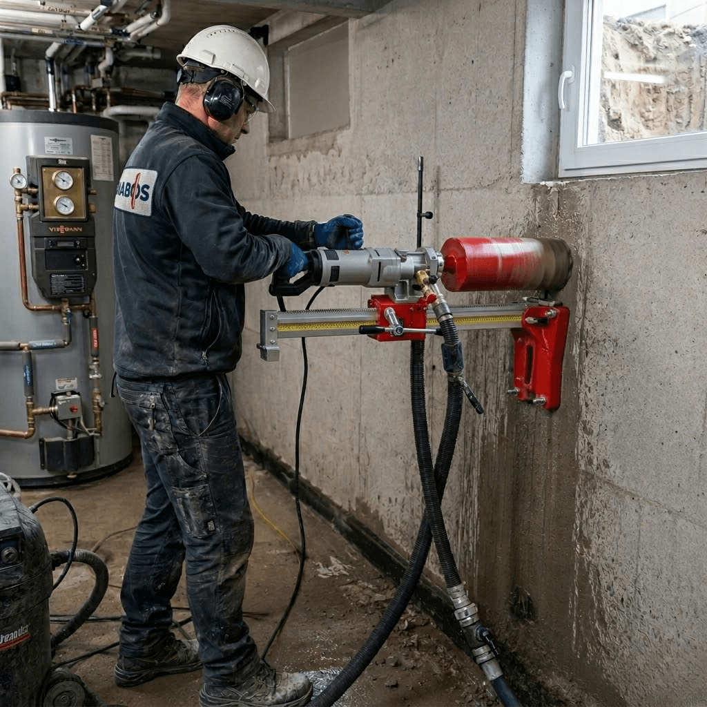 Kernbohrung fur Warmepumpe in Koln diabos gmbh