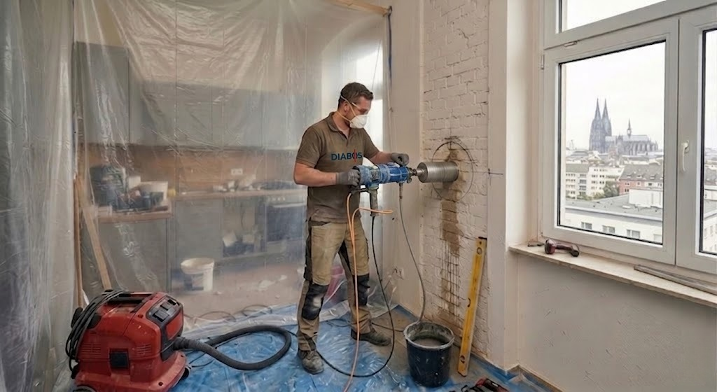 Kernbohrung für Wärmepumpe in Köln
