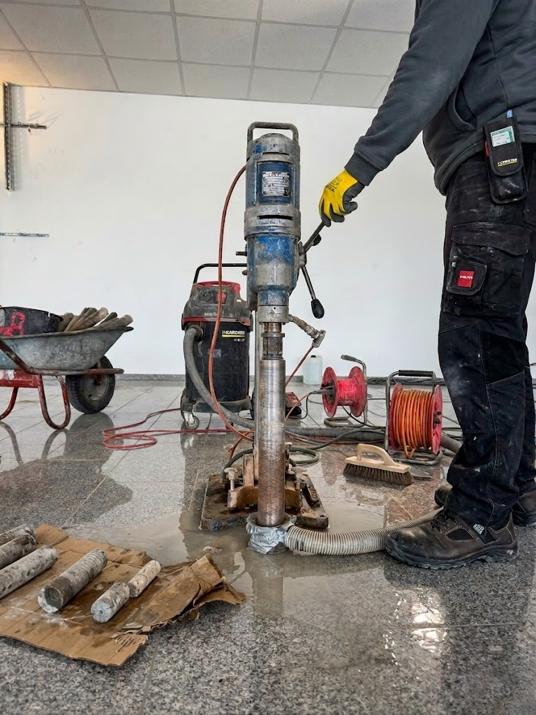 Kernbohrung fur die Klimaanlage