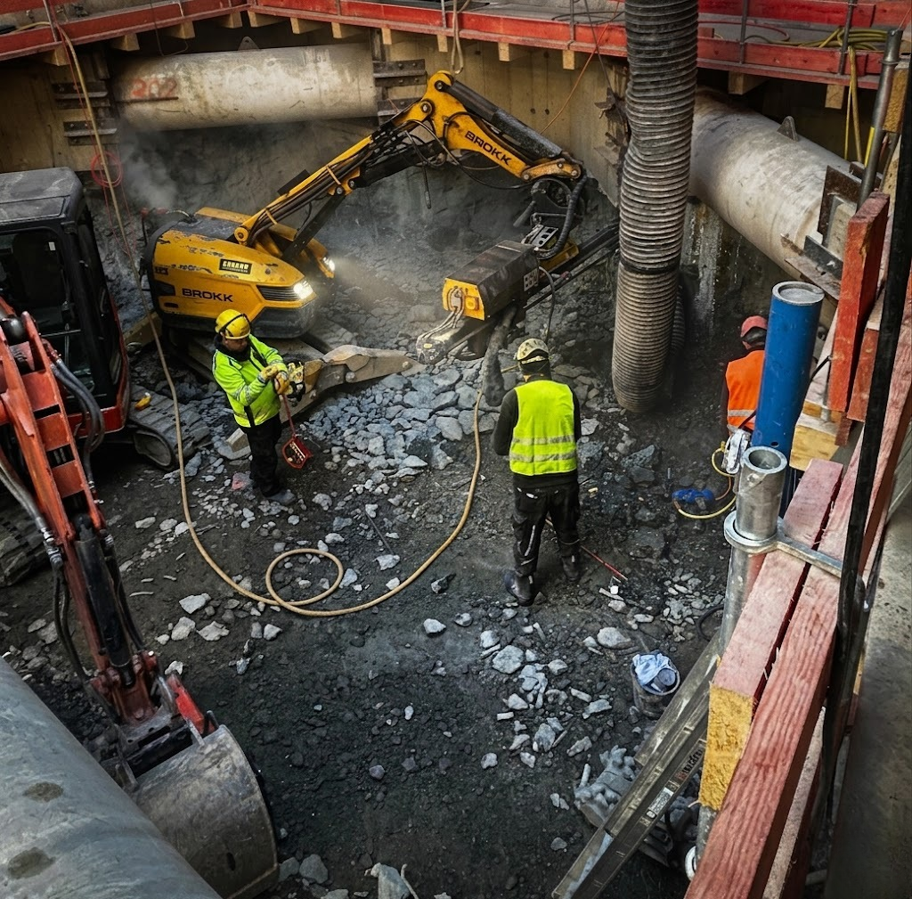 Stahlbetonwand vor dem kontrollierten Rückbau durch DIABOS GmbH Köln