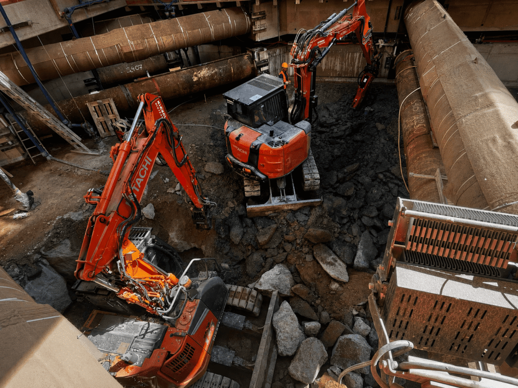 Betonrückbau im Bergbau und in einem Untertagebereich