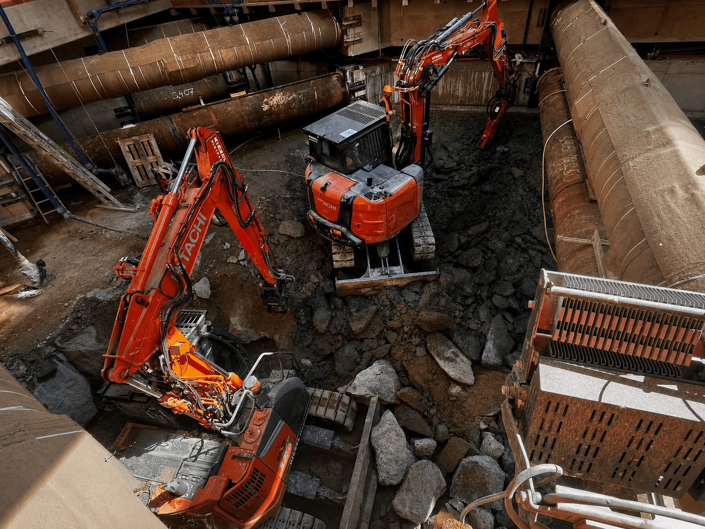 Betonrückbau im Bergbau und in einem Untertagebereich