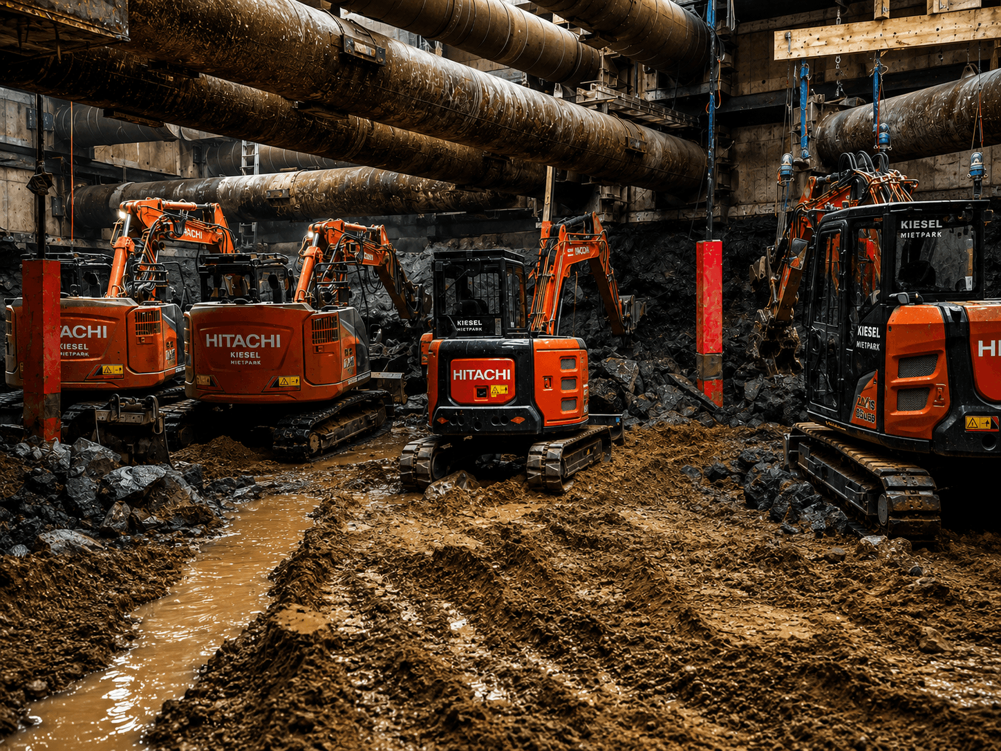 Spezialabbruch an einem massiven Betonfundament