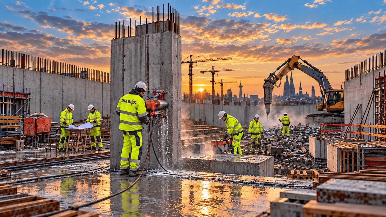 DIABOS Team bei Betonbohr- und Rückbauarbeiten